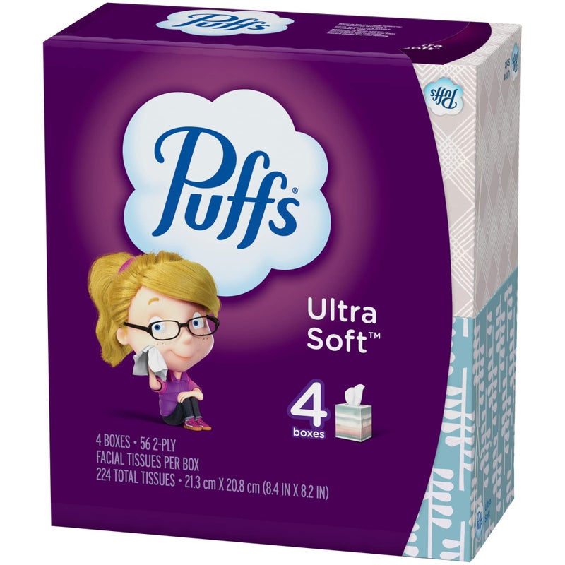 Puffs 2675854 Ultra Soft & Strong Standard Facial Tissues 2-Ply 56 Sheets/Box - Image 3